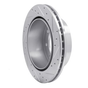 Chevrolet Express 3500 Brake Rotor (1) - Rear Left - R1 Concepts - Drilled & Slotted - Silver - `99-`20